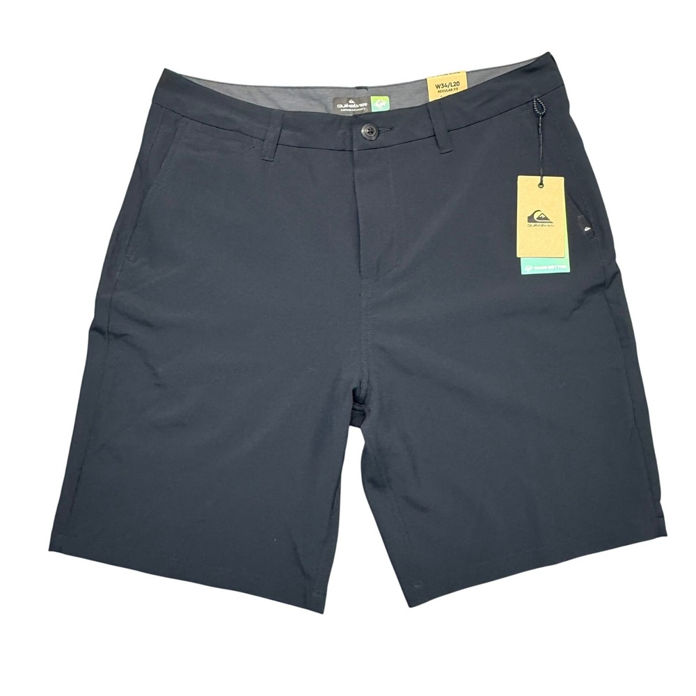 Quiksilver Amphibian Shorts Mens 34 Black Hybrid DryFlight Walkshorts NEW